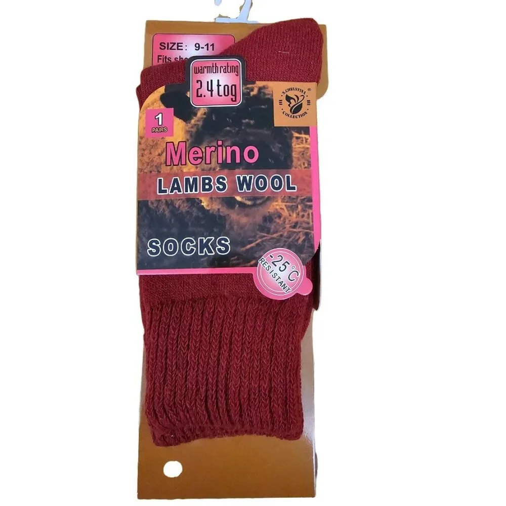 Women's Warm Winter Merino Lambs Wool Socks, Bundle of 6 Pairs
